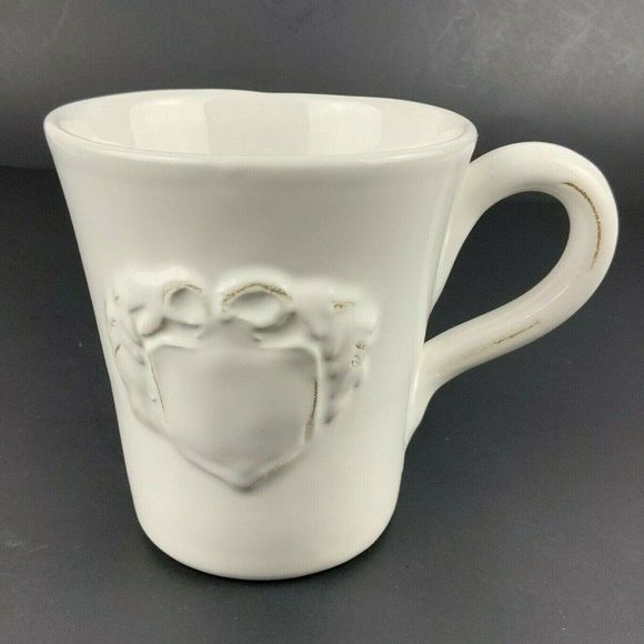 Pottery Barn Kitchen Pottery Barncoffee Mug Cup White Embossed